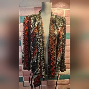 Tess Paris-Milano Red and Black Patterned Cardigan